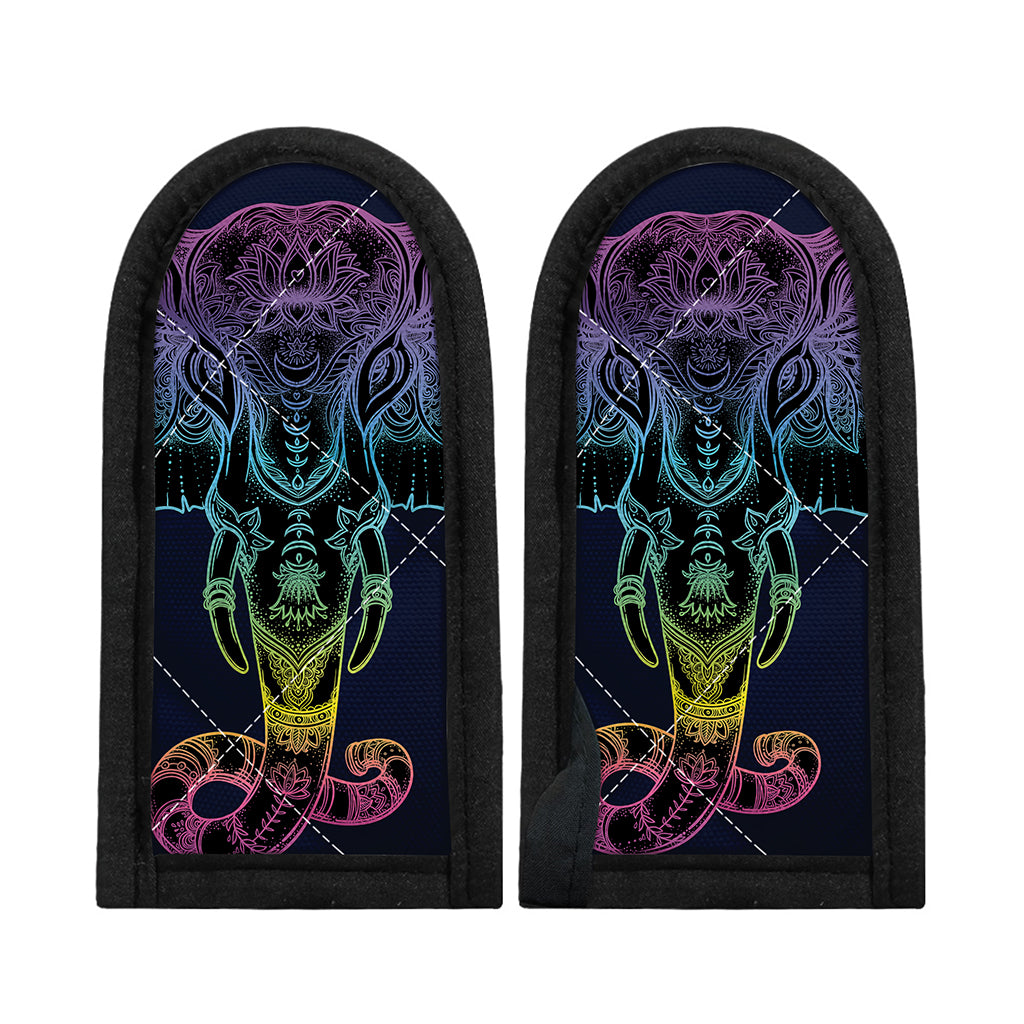 Colorful Spiritual Elephant Print Skillet Handle Cover