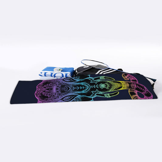Colorful Spiritual Elephant Print Sports Towel