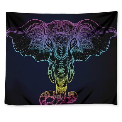 Colorful Spiritual Elephant Print Tapestry