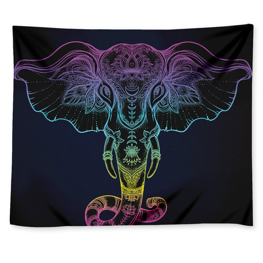 Colorful Spiritual Elephant Print Tapestry