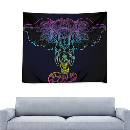 Colorful Spiritual Elephant Print Tapestry