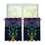 Colorful Spiritual Elephant Print Tier Curtains