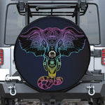 Colorful Spiritual Elephant Print Tire Cover With Camera Hole