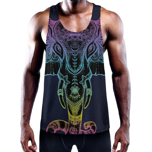 Colorful Spiritual Elephant Print Training Tank Top