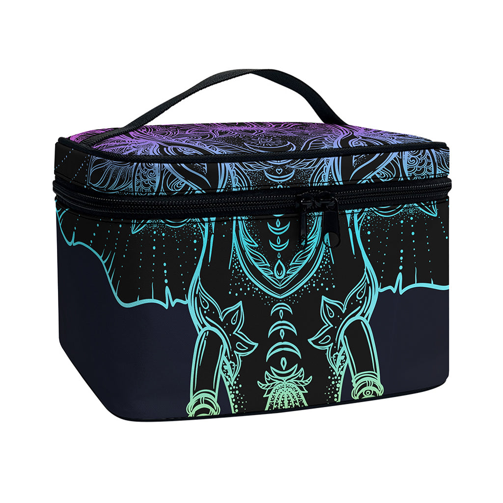 Colorful Spiritual Elephant Print Travel Makeup Bag