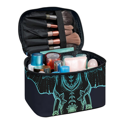 Colorful Spiritual Elephant Print Travel Makeup Bag