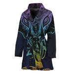 Colorful Spiritual Elephant Print Women's Bathrobe