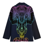 Colorful Spiritual Elephant Print Women's Blazer