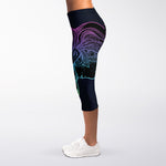 Colorful Spiritual Elephant Print Women's Capri Leggings