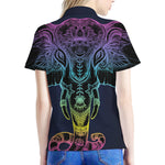 Colorful Spiritual Elephant Print Women's Polo Shirt