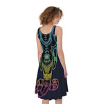 Colorful Spiritual Elephant Print Women's Sleeveless Dress