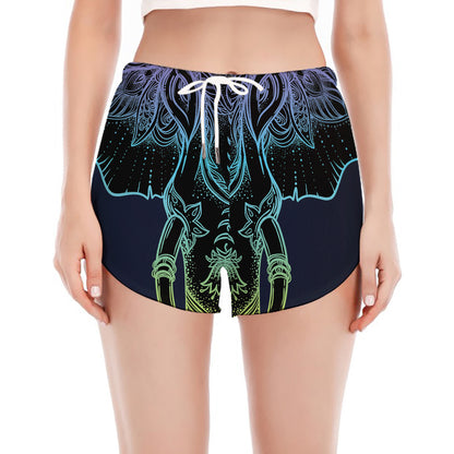 Colorful Spiritual Elephant Print Women's Split Running Shorts