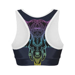 Colorful Spiritual Elephant Print Women's Sports Bra