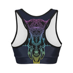 Colorful Spiritual Elephant Print Women's Sports Bra