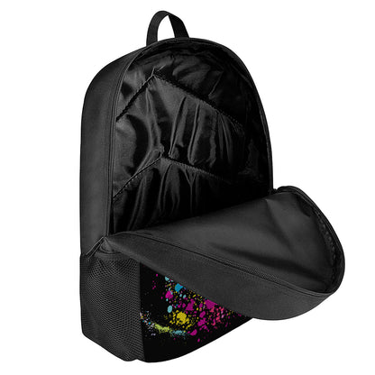 Colorful Splash Yin Yang Print 17 Inch Backpack
