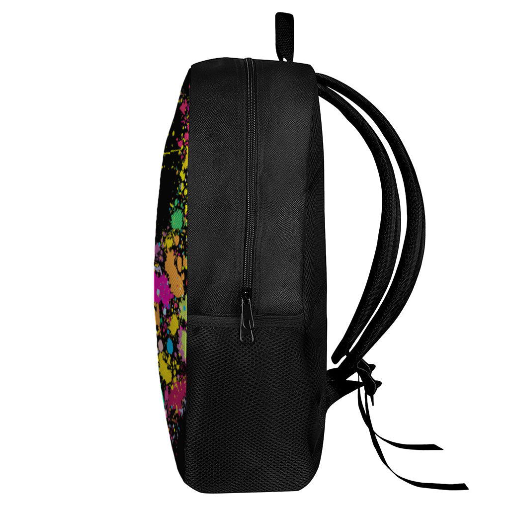 Colorful Splash Yin Yang Print 17 Inch Backpack