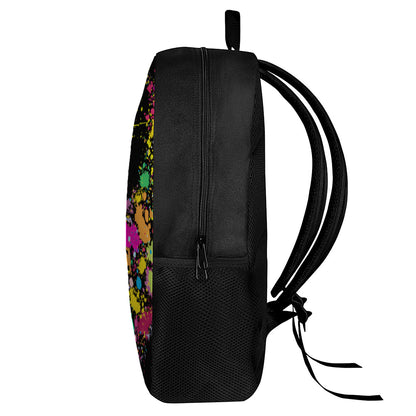Colorful Splash Yin Yang Print 17 Inch Backpack