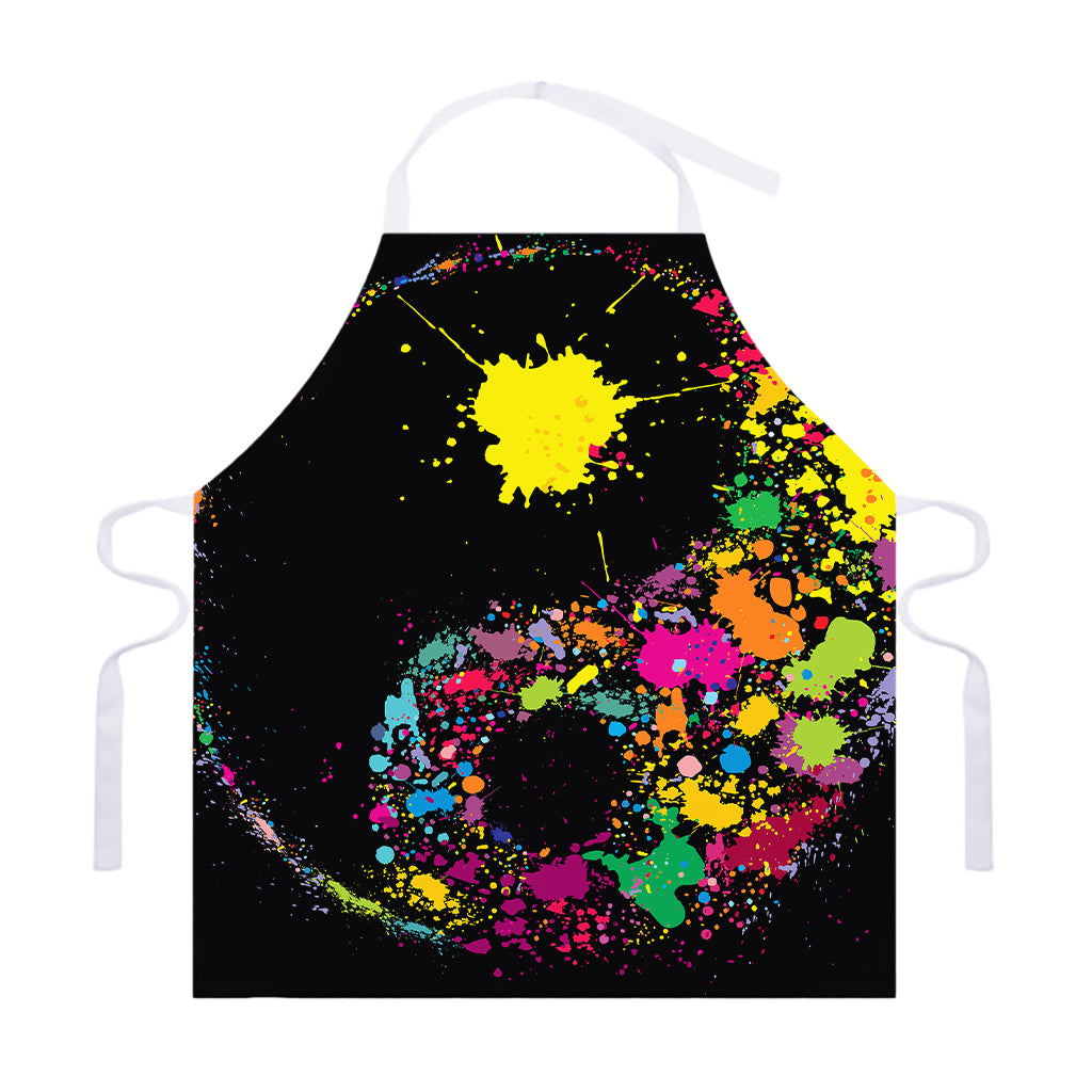 Colorful Splash Yin Yang Print Adjustable Apron