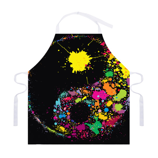 Colorful Splash Yin Yang Print Adjustable Apron