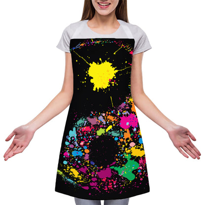 Colorful Splash Yin Yang Print Adjustable Apron