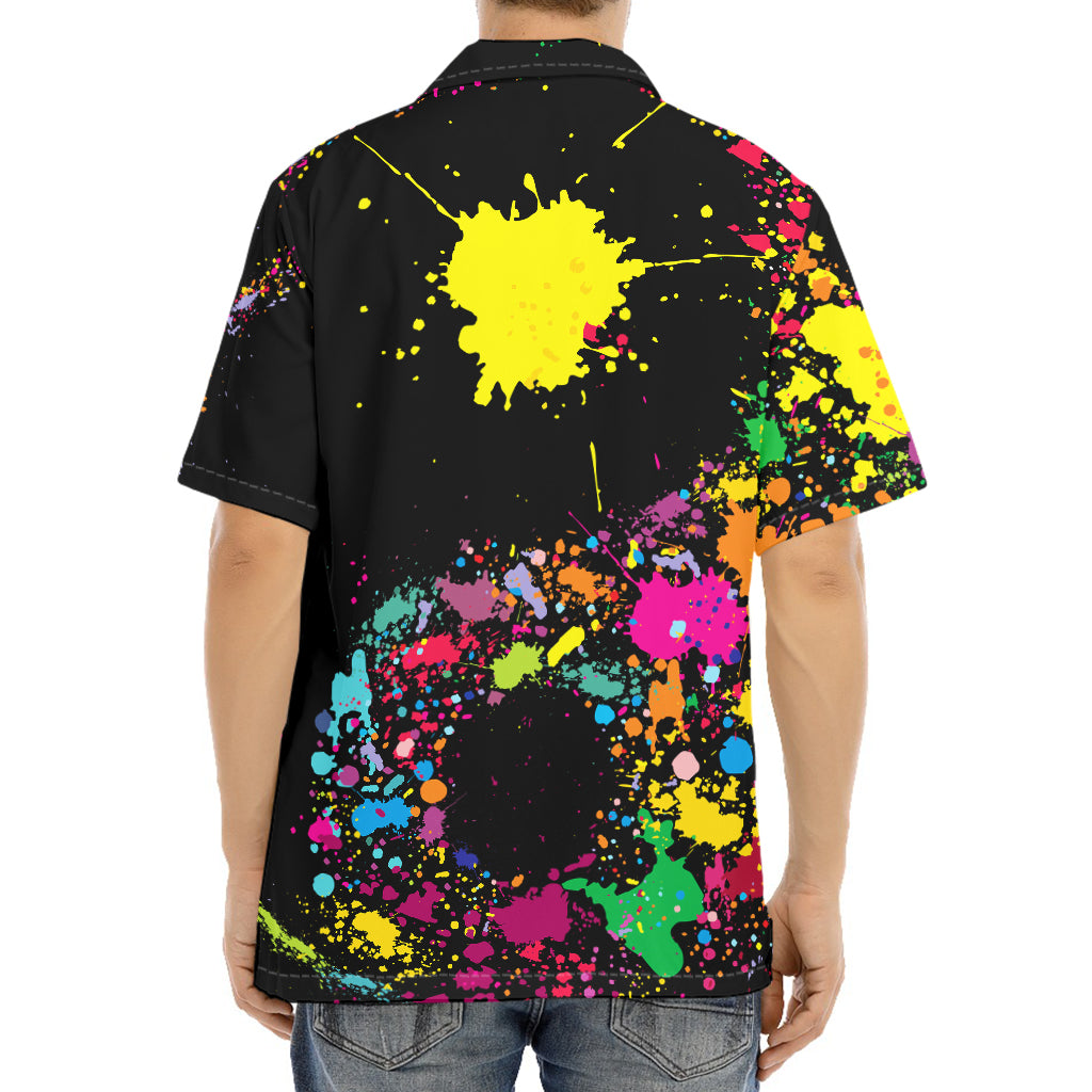 Colorful Splash Yin Yang Print Aloha Shirt