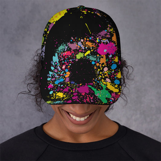 Colorful Splash Yin Yang Print Baseball Cap