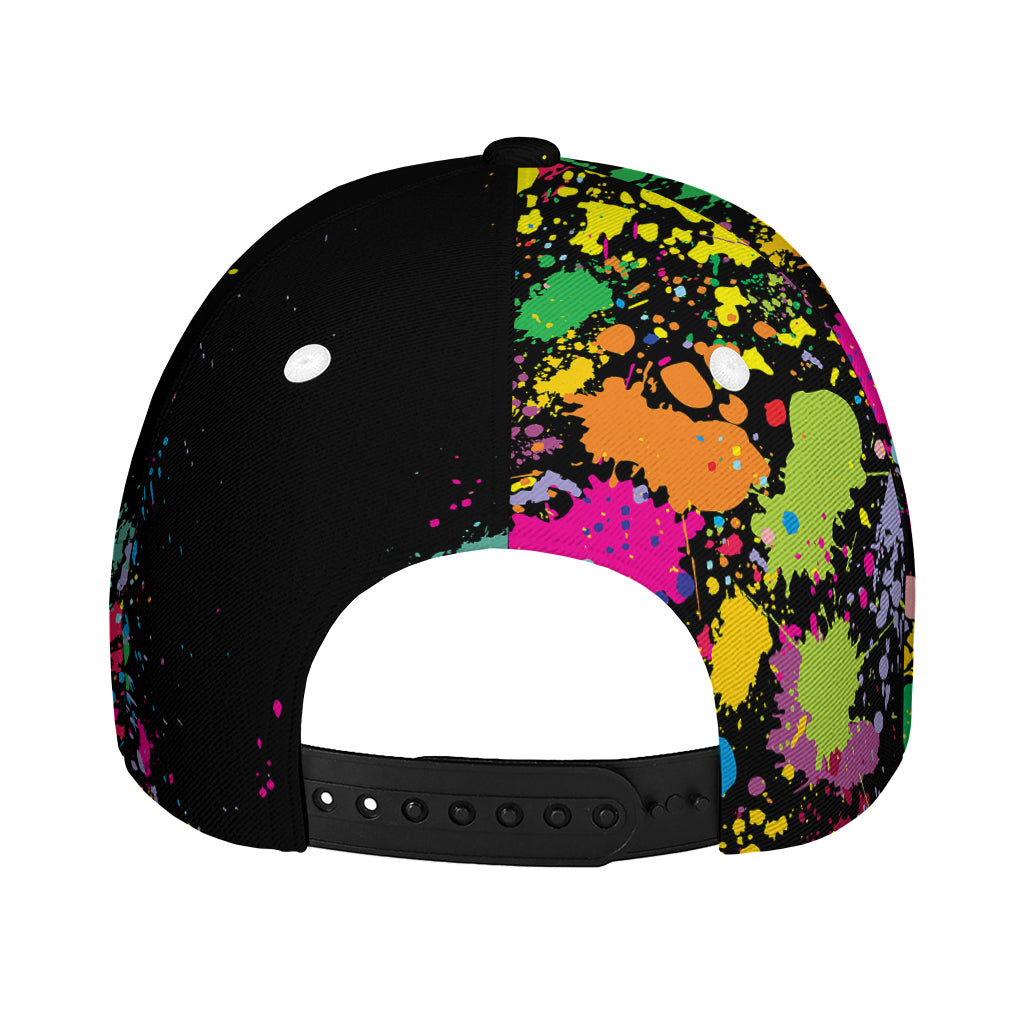 Colorful Splash Yin Yang Print Baseball Cap