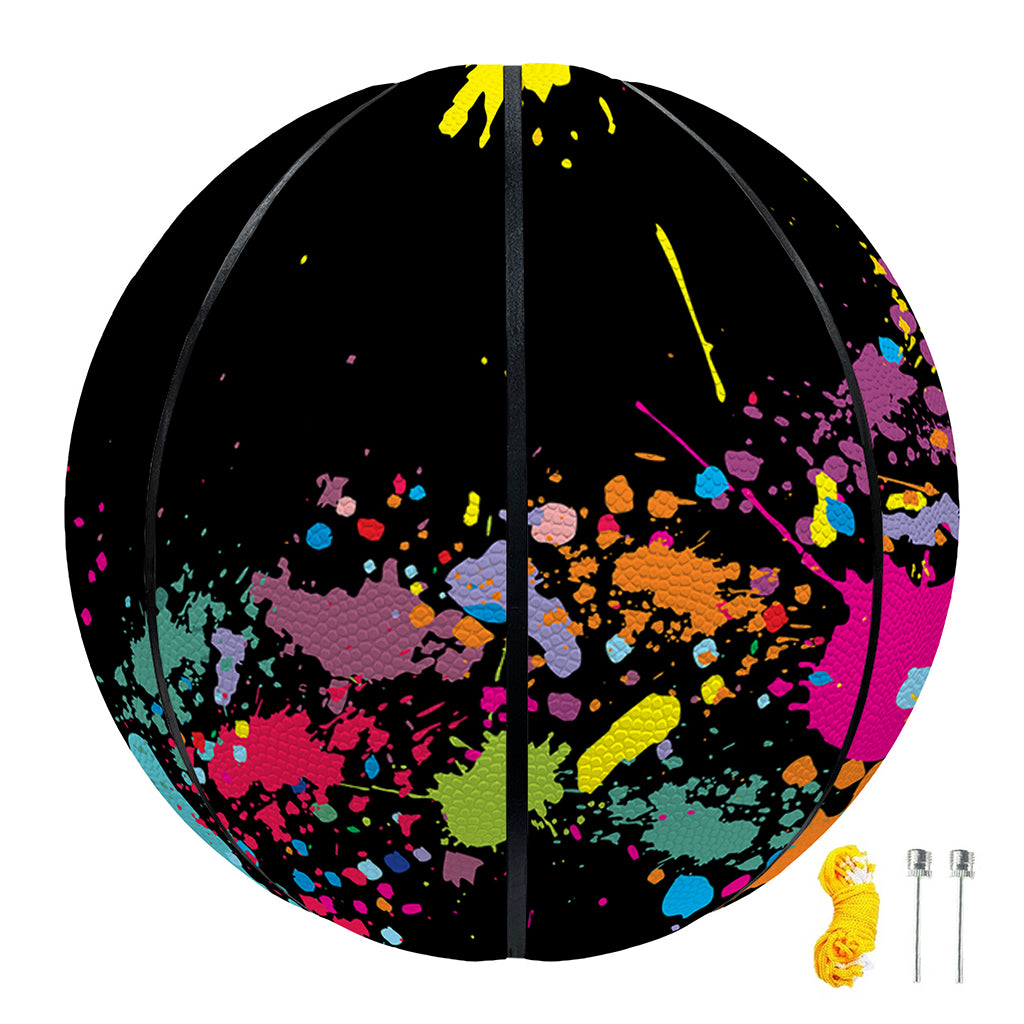 Colorful Splash Yin Yang Print Basketball