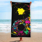 Colorful Splash Yin Yang Print Beach Towel