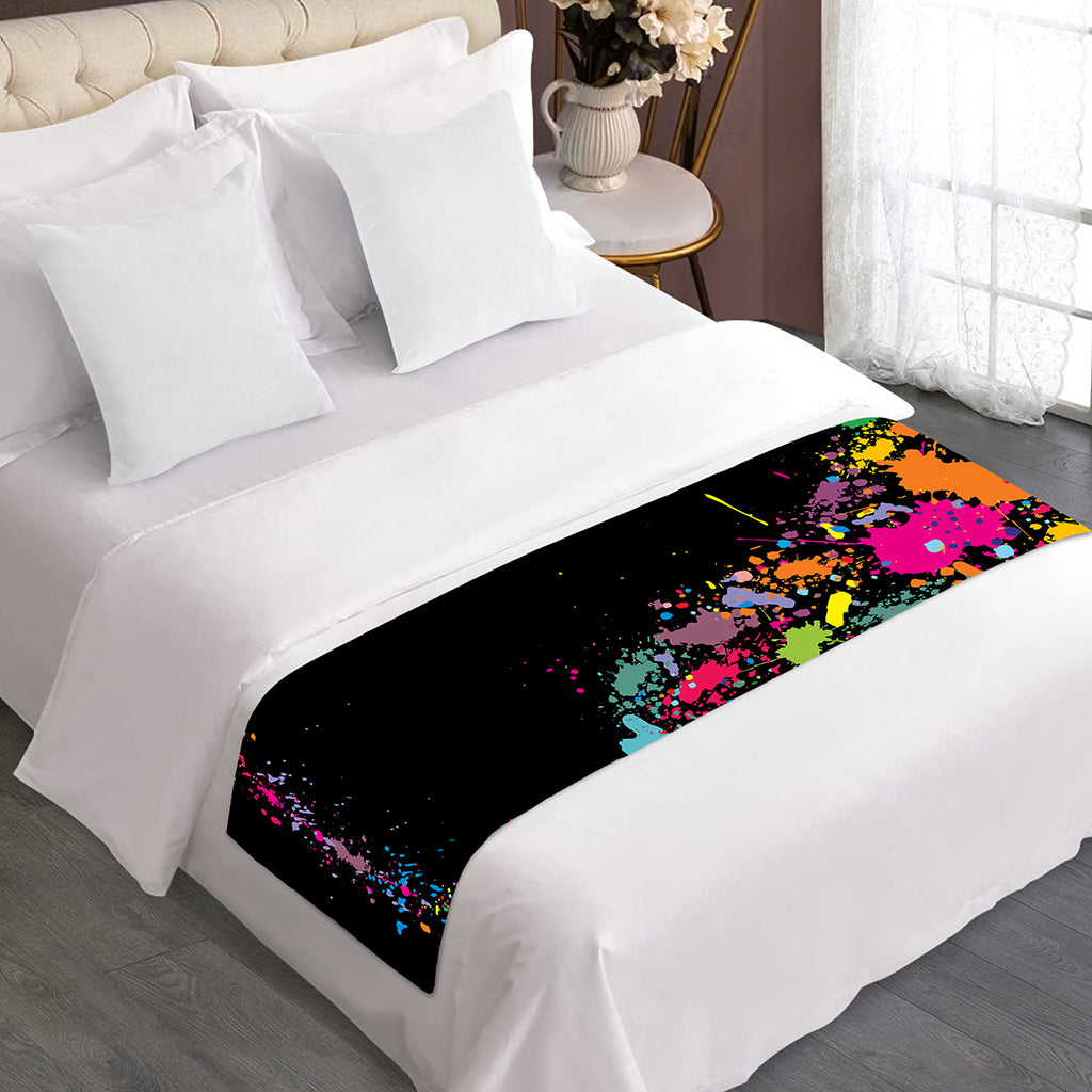 Colorful Splash Yin Yang Print Bed Runner