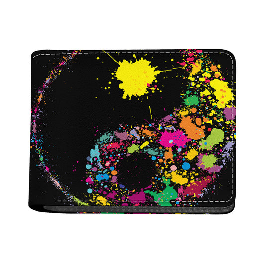 Colorful Splash Yin Yang Print Bifold Wallet