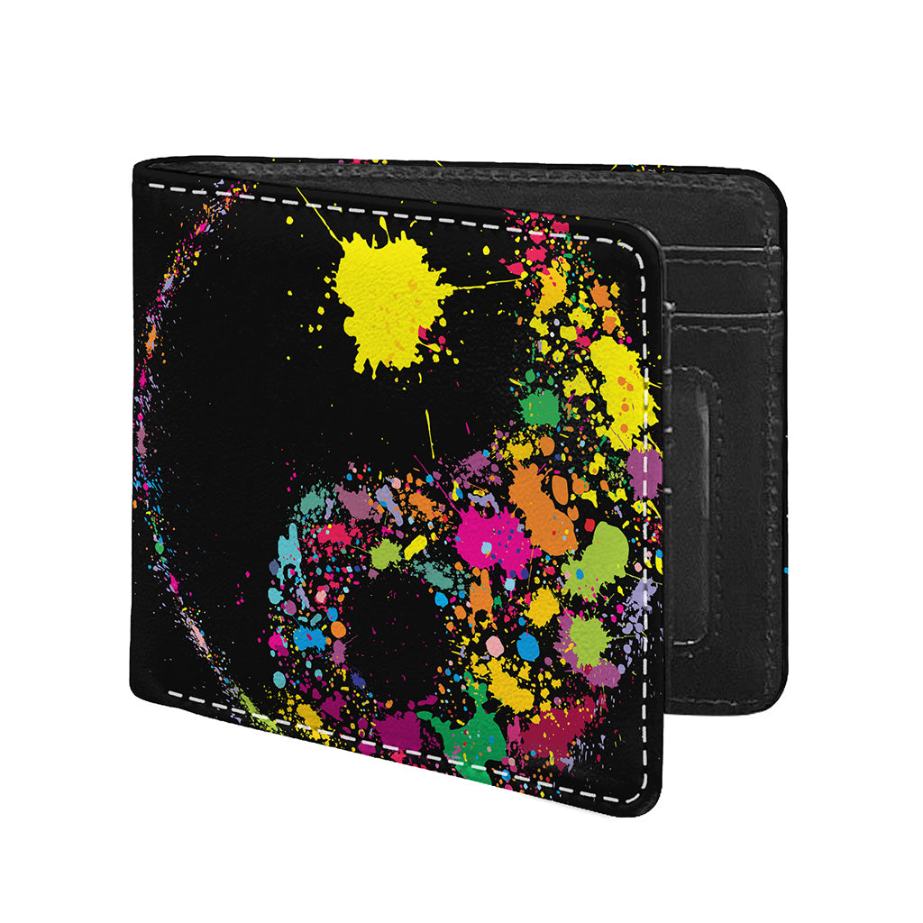Colorful Splash Yin Yang Print Bifold Wallet