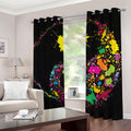 Colorful Splash Yin Yang Print Dimout Grommet Curtains