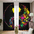 Colorful Splash Yin Yang Print Dimout Pencil Pleat Curtains