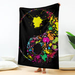 Colorful Splash Yin Yang Print Blanket