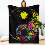 Colorful Splash Yin Yang Print Blanket