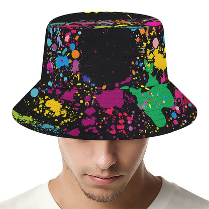 Colorful Splash Yin Yang Print Bucket Hat