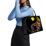 Colorful Splash Yin Yang Print Canvas Tote Bag