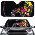 Colorful Splash Yin Yang Print Car Windshield Sun Shade