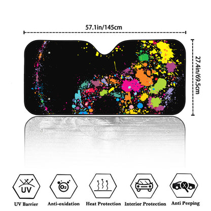 Colorful Splash Yin Yang Print Car Windshield Sun Shade