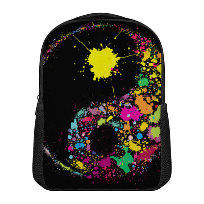 Colorful Splash Yin Yang Print Casual Backpack