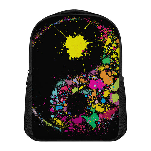 Colorful Splash Yin Yang Print Casual Backpack