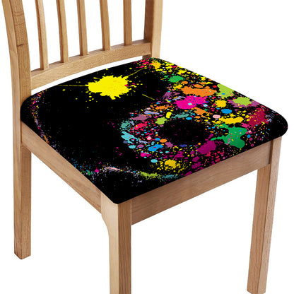 Colorful Splash Yin Yang Print Chair Cushion Cover