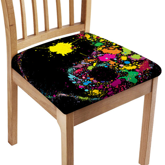 Colorful Splash Yin Yang Print Chair Cushion Cover