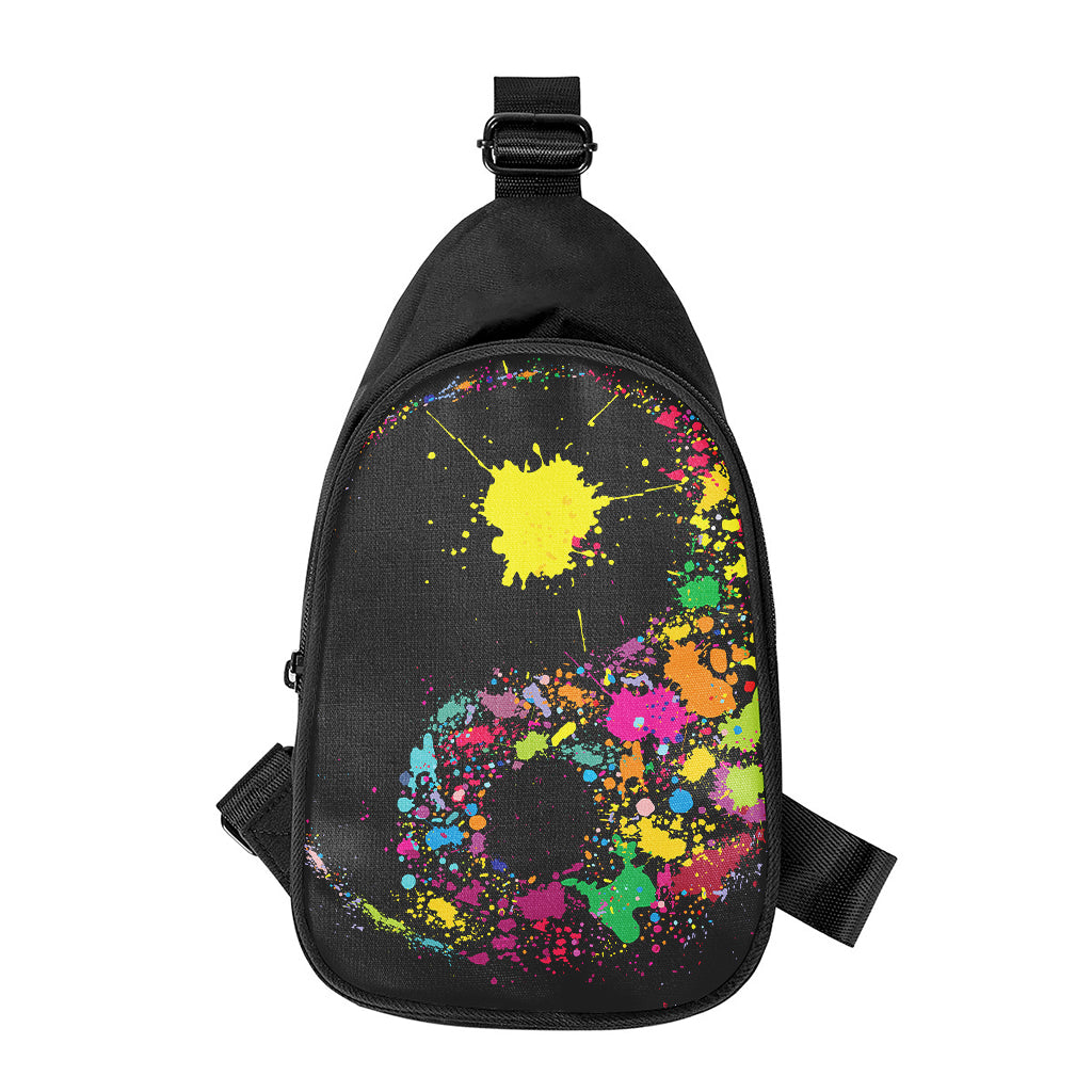 Colorful Splash Yin Yang Print Chest Bag