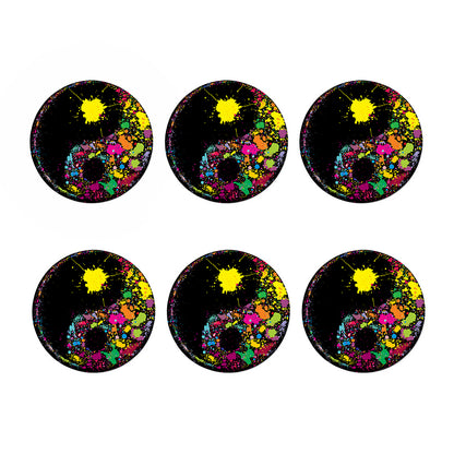Colorful Splash Yin Yang Print Coaster Set