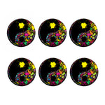 Colorful Splash Yin Yang Print Coaster Set