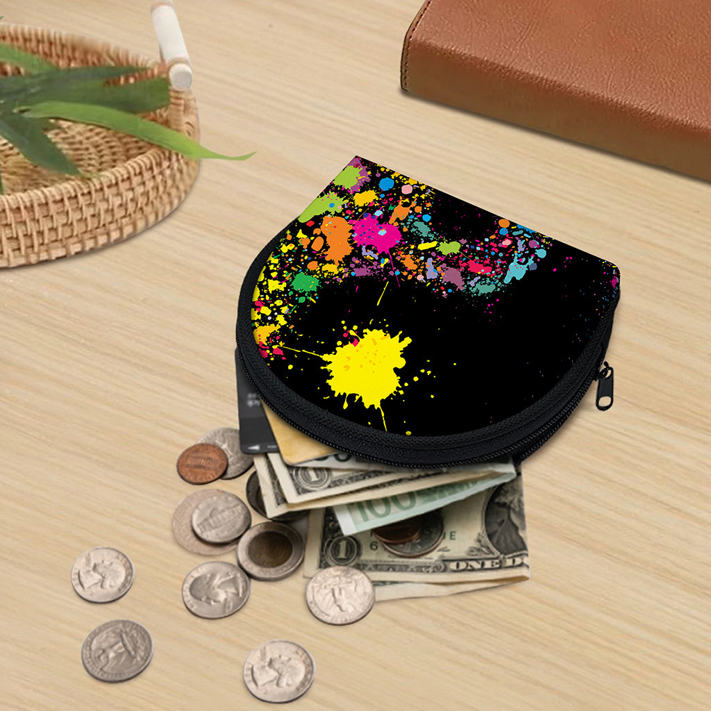 Colorful Splash Yin Yang Print Coin Purse