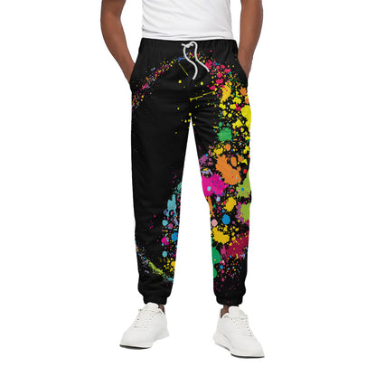 Colorful Splash Yin Yang Print Cotton Pants