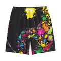 Colorful Splash Yin Yang Print Cotton Shorts
